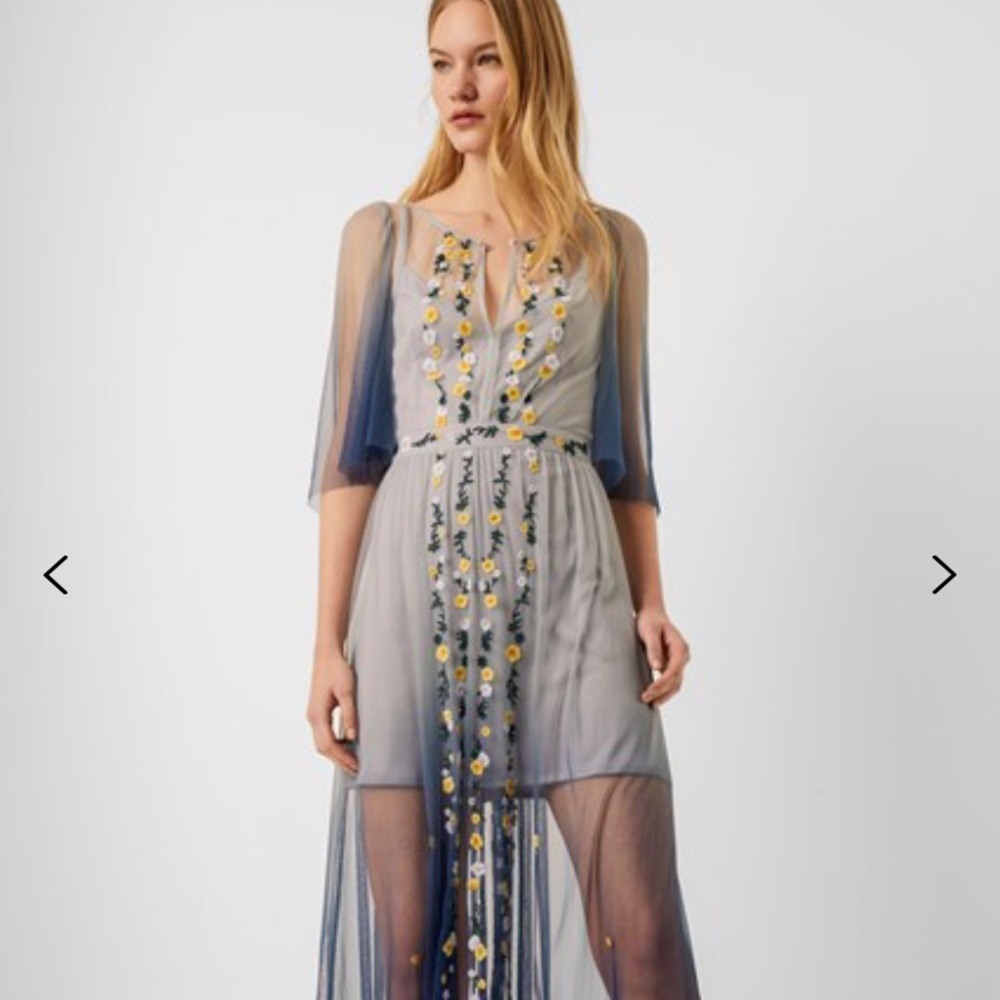 French connection embroidered ombré maxi dress